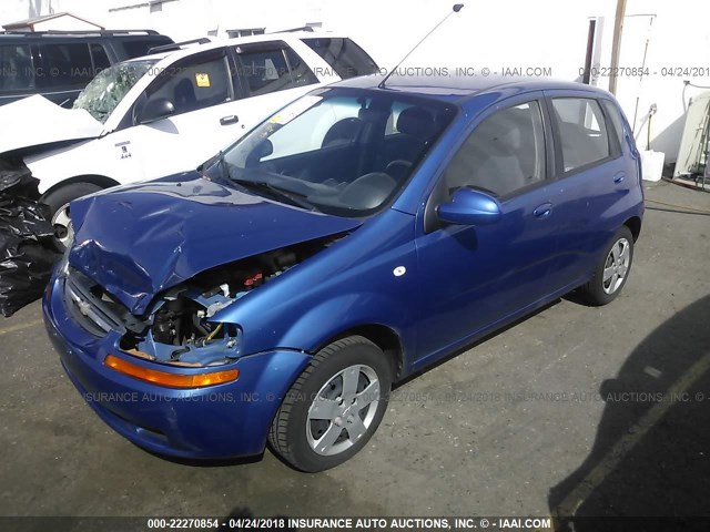 KL1TD66638B270802 - 2008 CHEVROLET AVEO LS BLUE photo 2