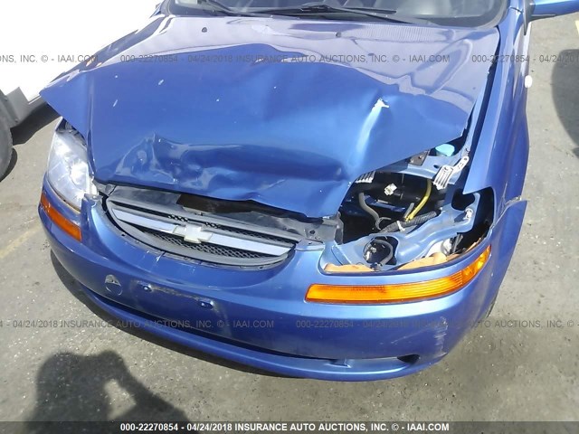 KL1TD66638B270802 - 2008 CHEVROLET AVEO LS BLUE photo 6