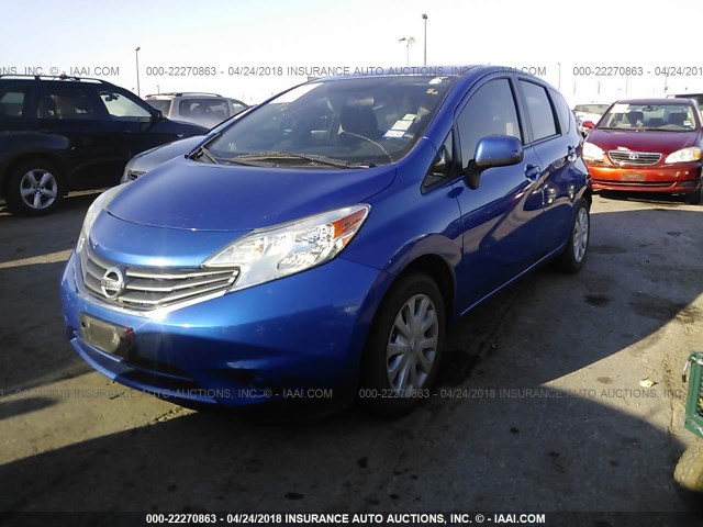 3N1CE2CP0EL419918 - 2014 NISSAN VERSA NOTE S/S PLUS/SV/SL BLUE photo 2