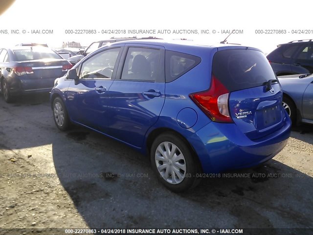 3N1CE2CP0EL419918 - 2014 NISSAN VERSA NOTE S/S PLUS/SV/SL BLUE photo 3