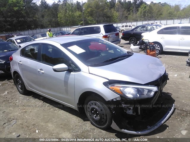 KNAFK4A60F5277044 - 2015 KIA FORTE LX SILVER photo 1