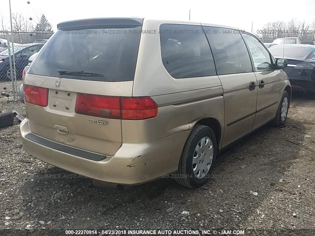 2HKRL18591H529584 - 2001 HONDA ODYSSEY LX TAN photo 4