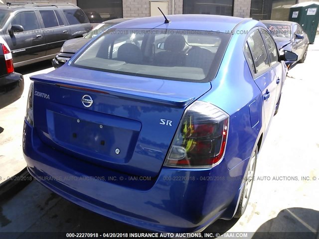 3N1AB6AP9CL730481 - 2012 NISSAN SENTRA 2.0/2.0S/SR/2.0SL BLUE photo 4