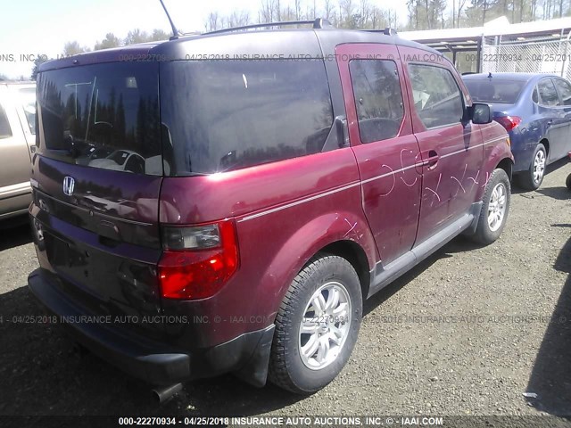 5J6YH28778L018878 - 2008 HONDA ELEMENT EX RED photo 4