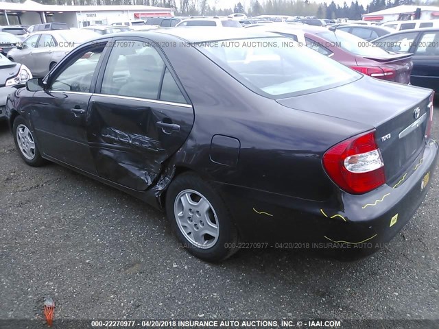 4T1BF32K72U509596 - 2002 TOYOTA CAMRY LE/XLE/SE BLACK photo 3
