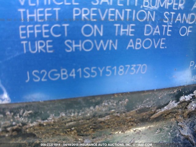 JS2GB41S5Y5187370 - 2000 SUZUKI ESTEEM GL/GLX/GLX SPORT GREEN photo 9