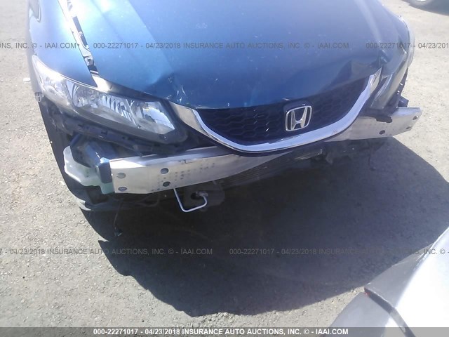 19XFB2F98EE242555 - 2014 HONDA CIVIC EXL BLUE photo 6