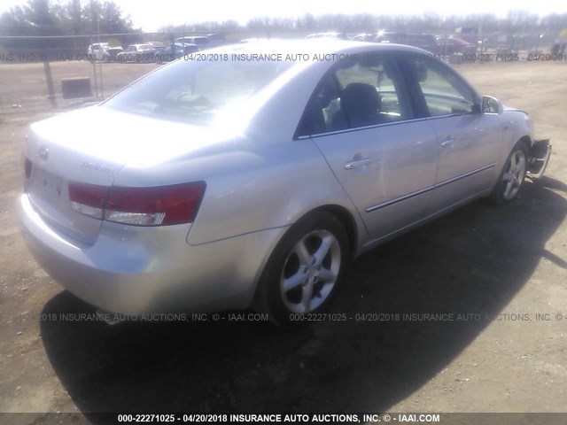 5NPEU46F07H270047 - 2007 HYUNDAI SONATA SE/LIMITED SILVER photo 4