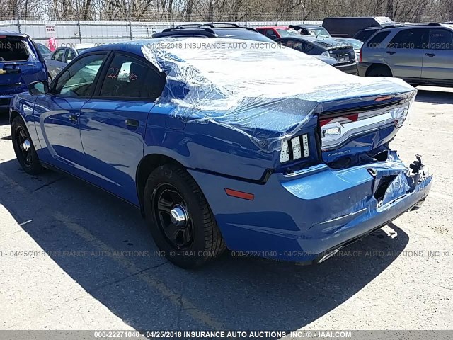 2C3CDXAT8DH642247 - 2013 DODGE CHARGER POLICE BLUE photo 3