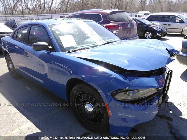 2C3CDXKT1FH819223 - 2015 DODGE CHARGER POLICE BLUE photo 1