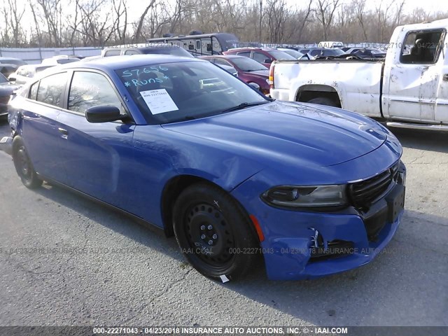 2C3CDXKT8GH271108 - 2016 DODGE CHARGER POLICE BLUE photo 1