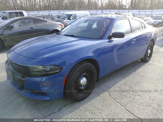 2C3CDXKT8GH271108 - 2016 DODGE CHARGER POLICE BLUE photo 2