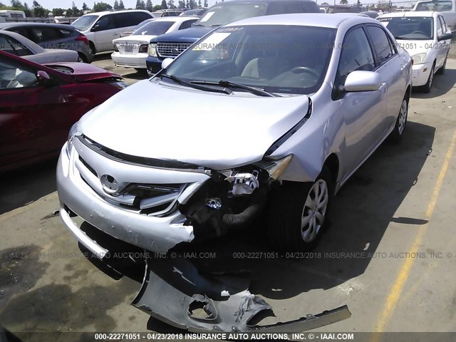 2T1BU4EE0BC589620 - 2011 TOYOTA COROLLA S/LE SILVER photo 2