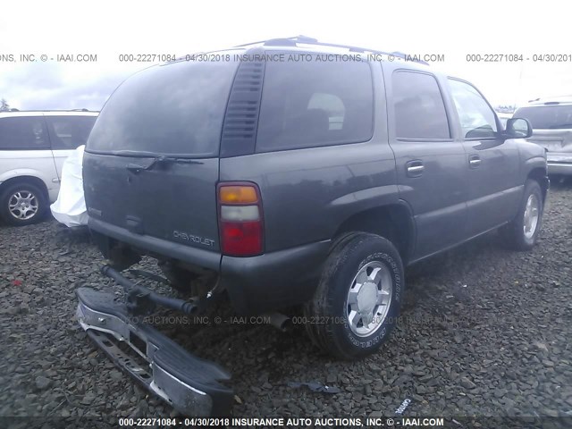 1GNEK13T81J305115 - 2001 CHEVROLET TAHOE K1500 GRAY photo 4