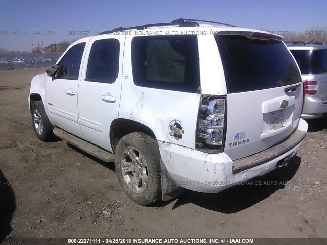 1GNUKBE08AR261137 - 2010 CHEVROLET TAHOE K1500 LT WHITE photo 3