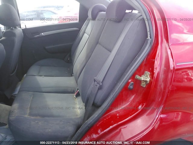KL1TD566X7B062134 - 2007 CHEVROLET AVEO LS 红色 照片 8