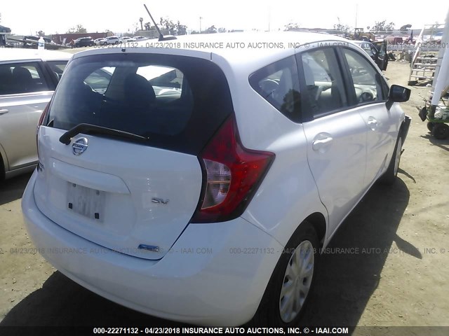 3N1CE2CP3FL446130 - 2015 NISSAN VERSA NOTE S/S PLUS/SV/SL/SR WHITE photo 4