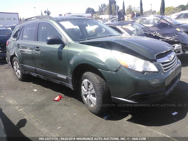 4S4BRBAC9B3420937 - 2011 SUBARU OUTBACK 2.5I GREEN photo 1