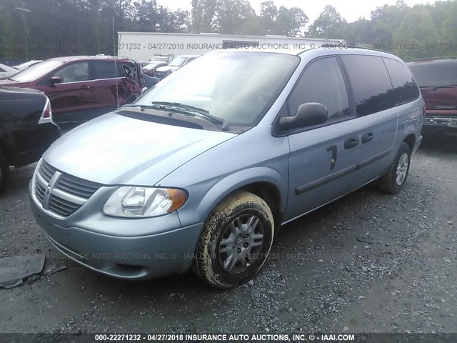 1D4GP24RX5B211137 - 2005 DODGE GRAND CARAVAN SE BLUE photo 2