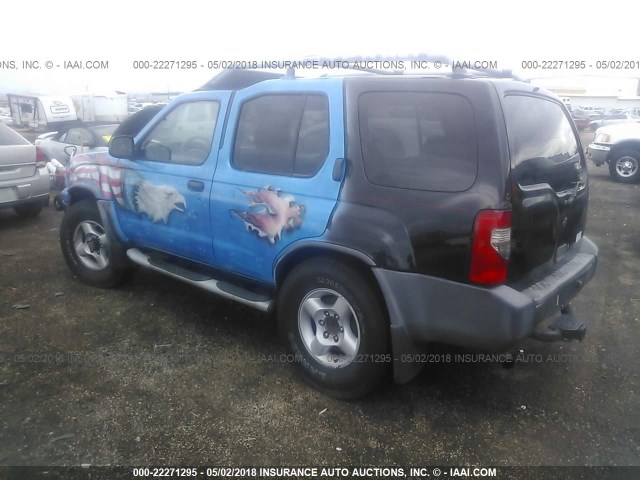 5N1ED28Y11C505878 - 2001 NISSAN XTERRA XE/SE BLUE photo 3