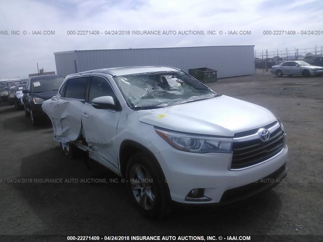 5TDYKRFH7FS042895 - 2015 TOYOTA HIGHLANDER LIMITED/LTD PLATINUM WHITE photo 1