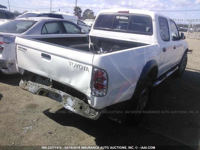 5TEGN92N81Z735615 - 2001 TOYOTA TACOMA DOUBLE CAB PRERUNNER WHITE photo 4