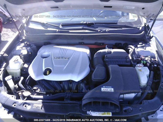 KMHEC4A47DA085548 - 2013 HYUNDAI SONATA HYBRID SILVER photo 10