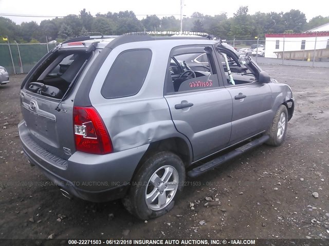 KNDJE723897576896 - 2009 KIA SPORTAGE LX/EX GRAY photo 4