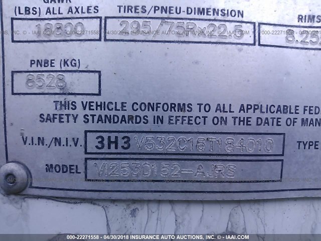 3H3V532C16T184010 - 2006 HYUNDAI STEEL INDUSTRIES DRY VAN  WHITE photo 9