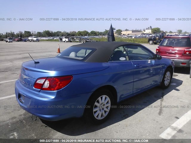 1C3LC45K28N209331 - 2008 CHRYSLER SEBRING BLUE photo 4