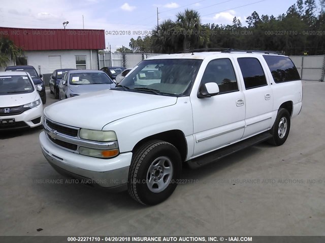 1GNEC16Z42J141621 - 2002 CHEVROLET SUBURBAN C1500 WHITE photo 2