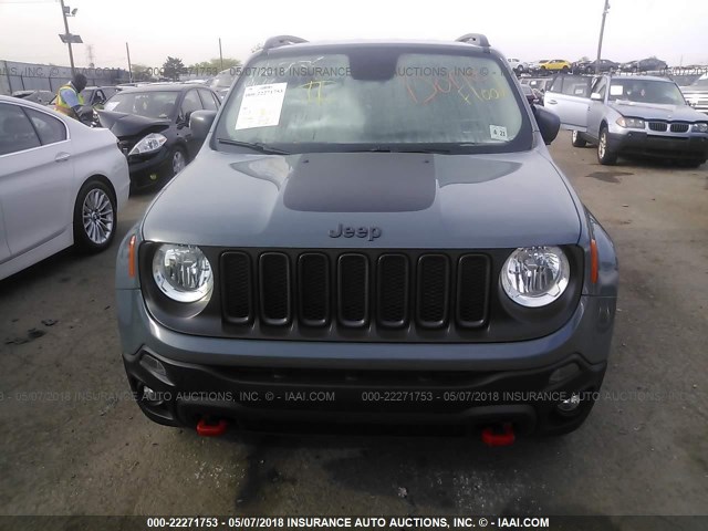 ZACCJBCT8GPD72802 - 2016 JEEP RENEGADE TRAILHAWK Light Blue photo 6