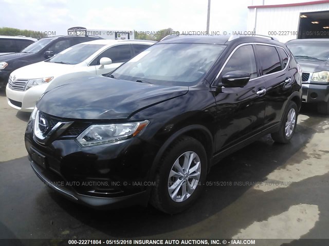 KNMAT2MV2FP508306 - 2015 NISSAN ROGUE S/SL/SV BLACK photo 2