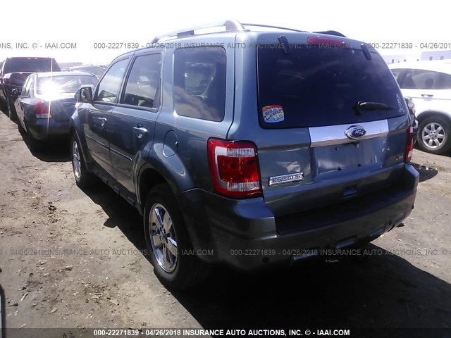 1FMCU9EG9AKD36713 - 2010 FORD ESCAPE LIMITED BLUE photo 3