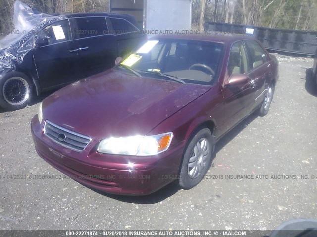 4T1BG22K3YU619867 - 2000 TOYOTA CAMRY CE/LE/XLE 勃艮第红 照片 2