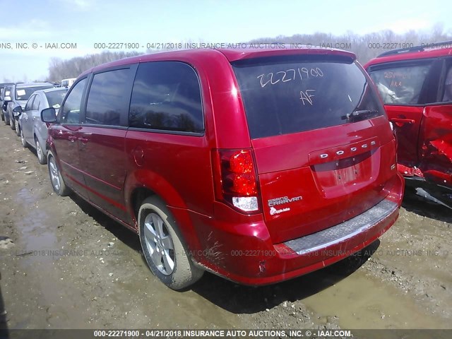 2C4RDGBG5DR671853 - 2013 DODGE GRAND CARAVAN SE RED photo 3