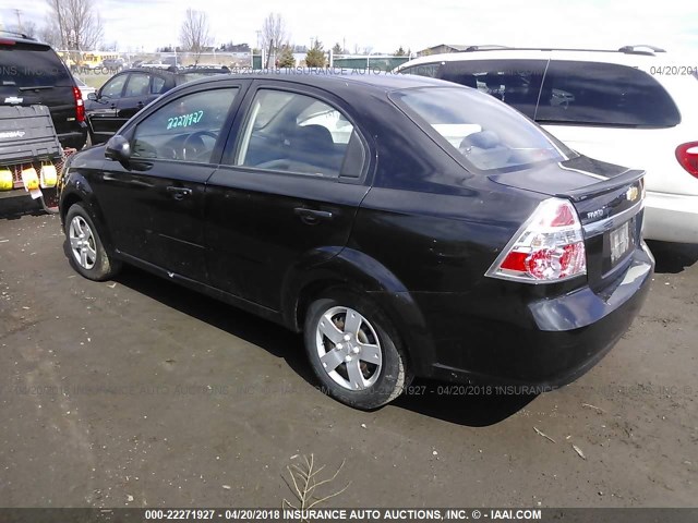 KL1TD5DE8AB103832 - 2010 CHEVROLET AVEO LS/LT BLACK photo 3