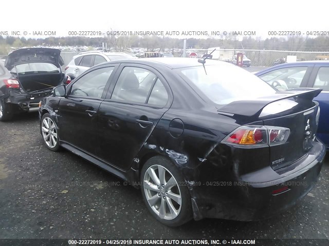 JA32U8FW3FU015955 - 2015 MITSUBISHI LANCER GT BLACK photo 3