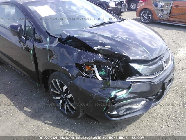 2HGFG3B03FH529131 - 2015 HONDA CIVIC EXL BLACK photo 6