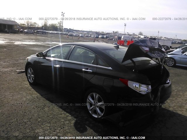 5NPEC4AC0DH527512 - 2013 HYUNDAI SONATA SE/LIMITED BLACK photo 3