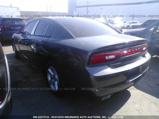 2C3CDXBG1DH555548 - 2013 DODGE CHARGER SE GRAY photo 3