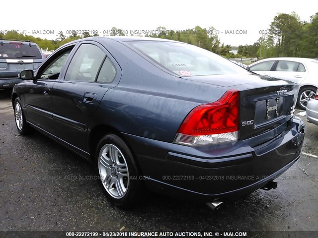 YV1RS592382700043 - 2008 VOLVO S60 2.5T BLUE photo 3