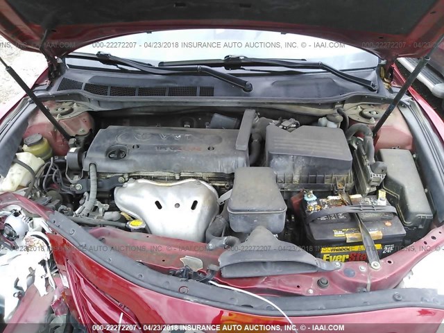 4T1BE46K89U373766 - 2009 TOYOTA CAMRY SE/LE/XLE RED photo 10