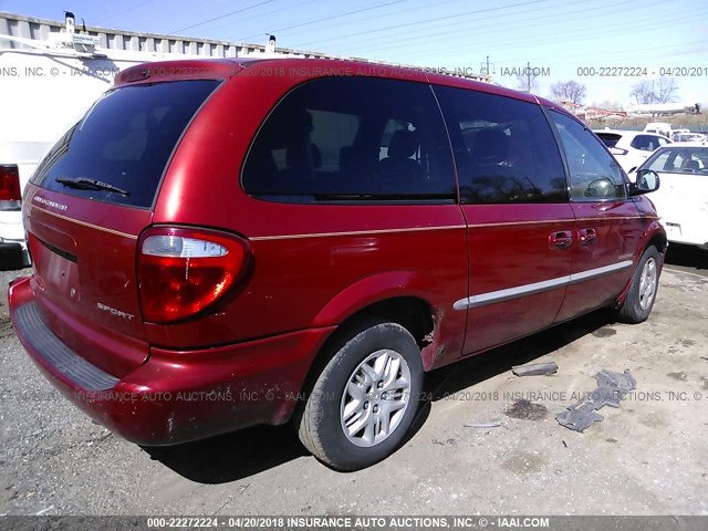 2B4GP44311R421350 - 2001 DODGE GRAND CARAVAN SPORT RED photo 4