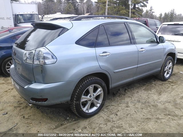 JTJHW31UX82054634 - 2008 LEXUS RX 400H BLUE photo 4