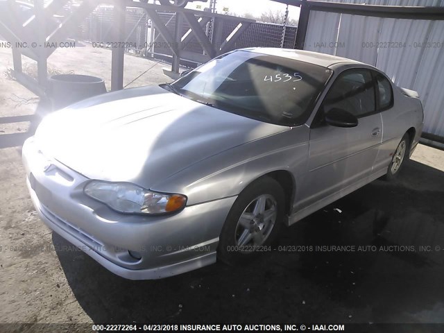 2G1WX15K939444535 - 2003 CHEVROLET MONTE CARLO SS SILVER photo 2