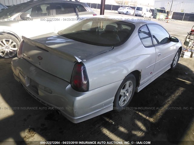 2G1WX15K939444535 - 2003 CHEVROLET MONTE CARLO SS SILVER photo 4