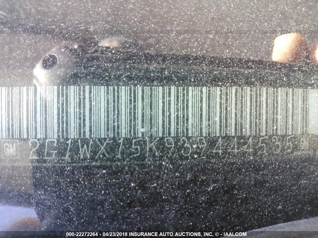 2G1WX15K939444535 - 2003 CHEVROLET MONTE CARLO SS ვერცხლისფერი ფოტო 9