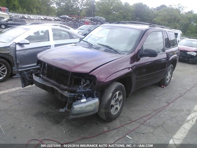 1GNDS13S862171906 - 2006 CHEVROLET TRAILBLAZER LS/LT MAROON photo 2