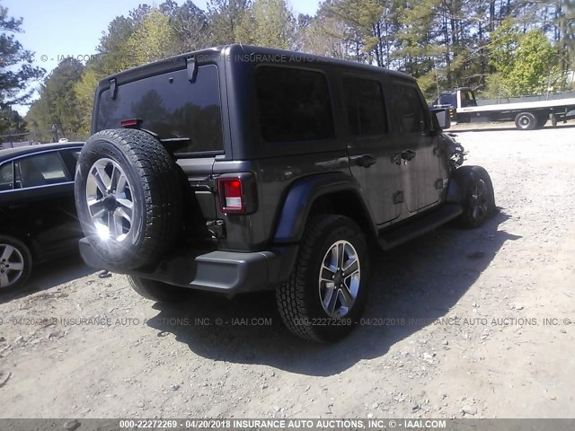 1C4HJXEG7JW118396 - 2018 JEEP WRANGLER UNLIMITE SAHARA GRAY photo 4